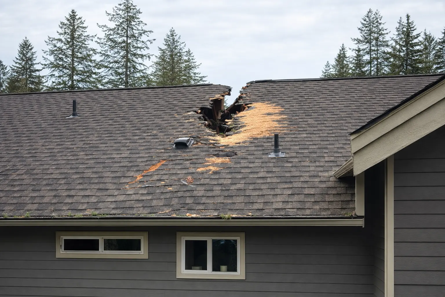 Roof replacement before photo in Bellevue, Washington