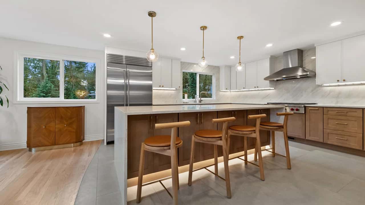 Mercer Island kitchen remodel with modern custom design by Fine Element Construction
